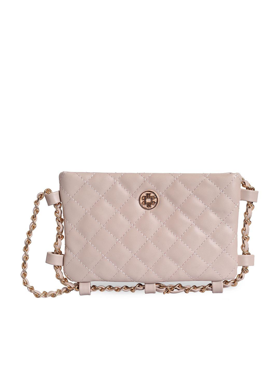 lino perros beige quilted small sling bag