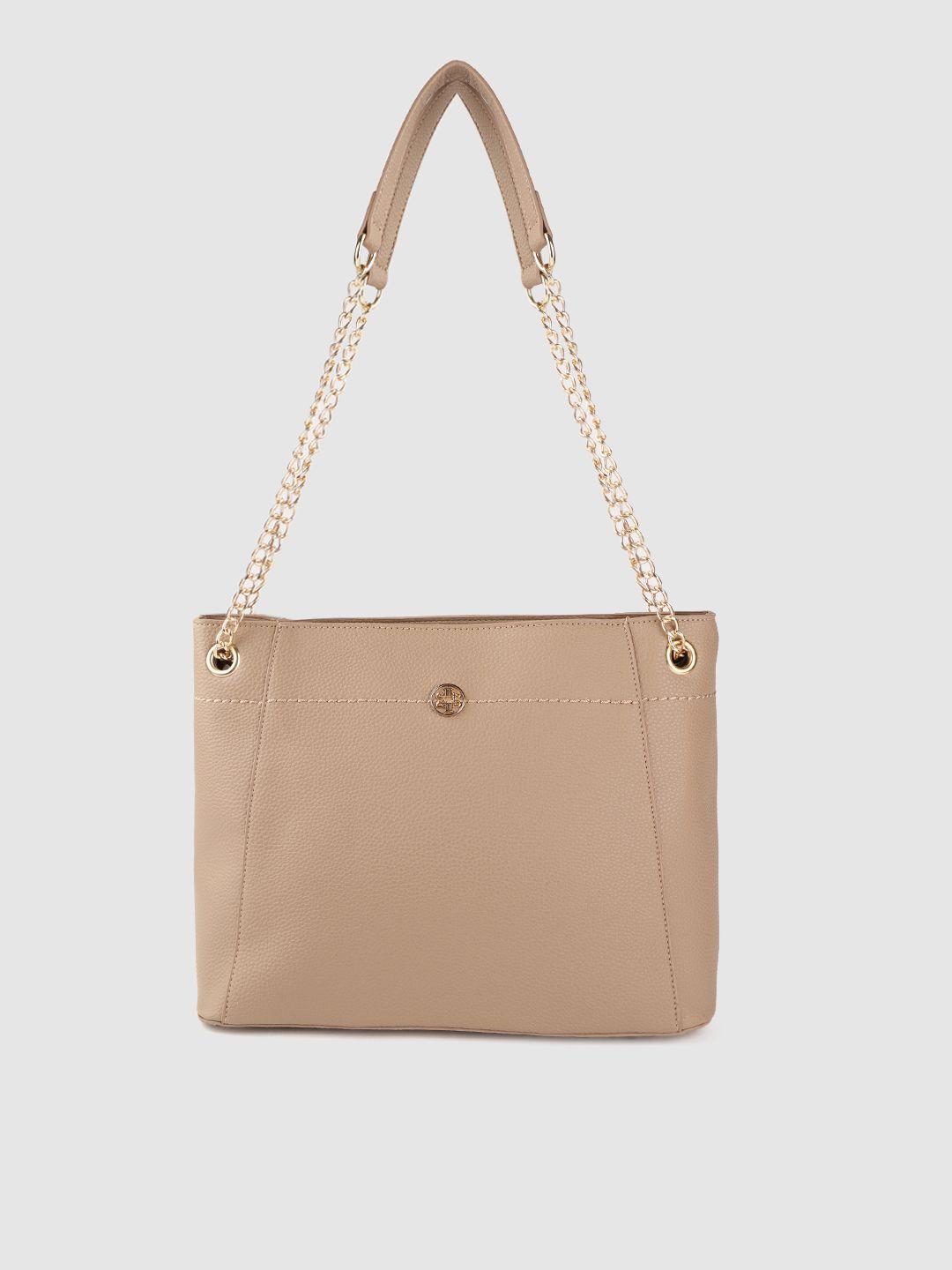 lino perros beige solid shoulder bag