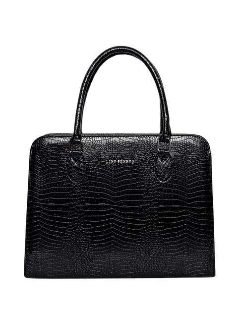 lino perros black textured large shoulder bag