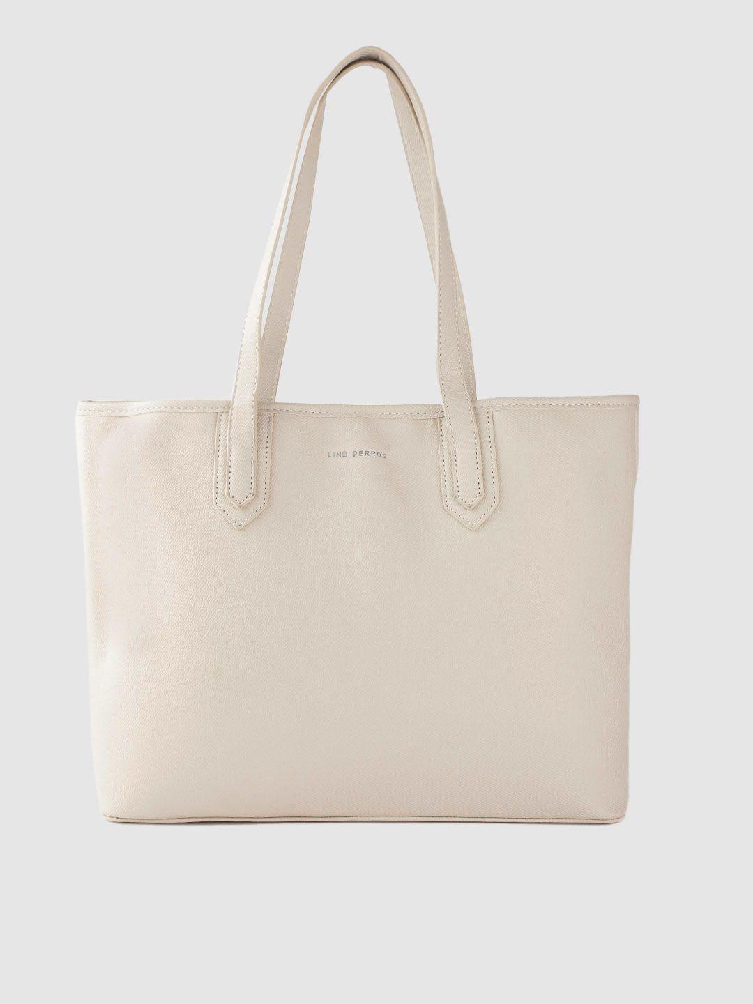 lino perros cream-coloured solid shoulder bag