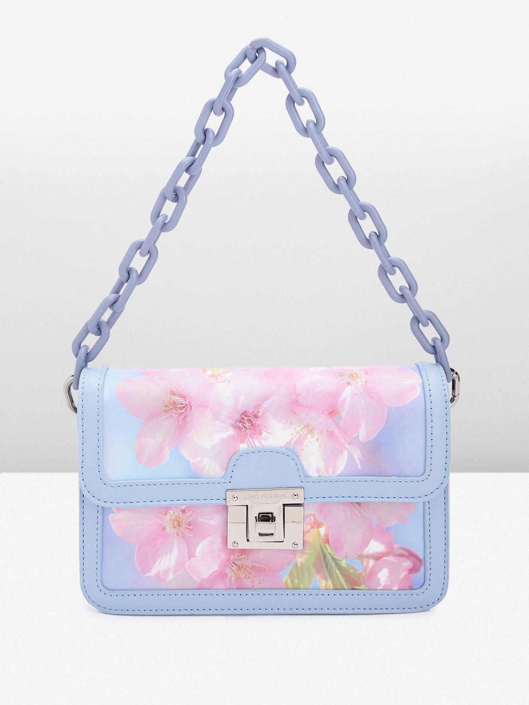 lino perros floral printed structured handheld bag