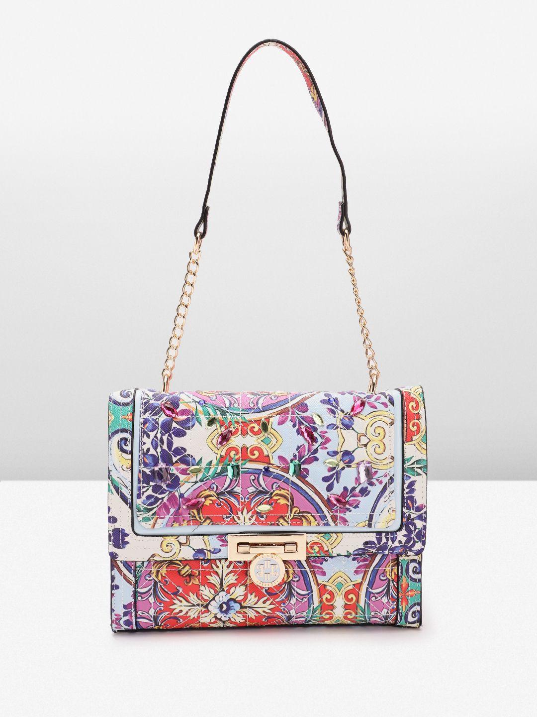 lino perros floral printed structured shoulder bag