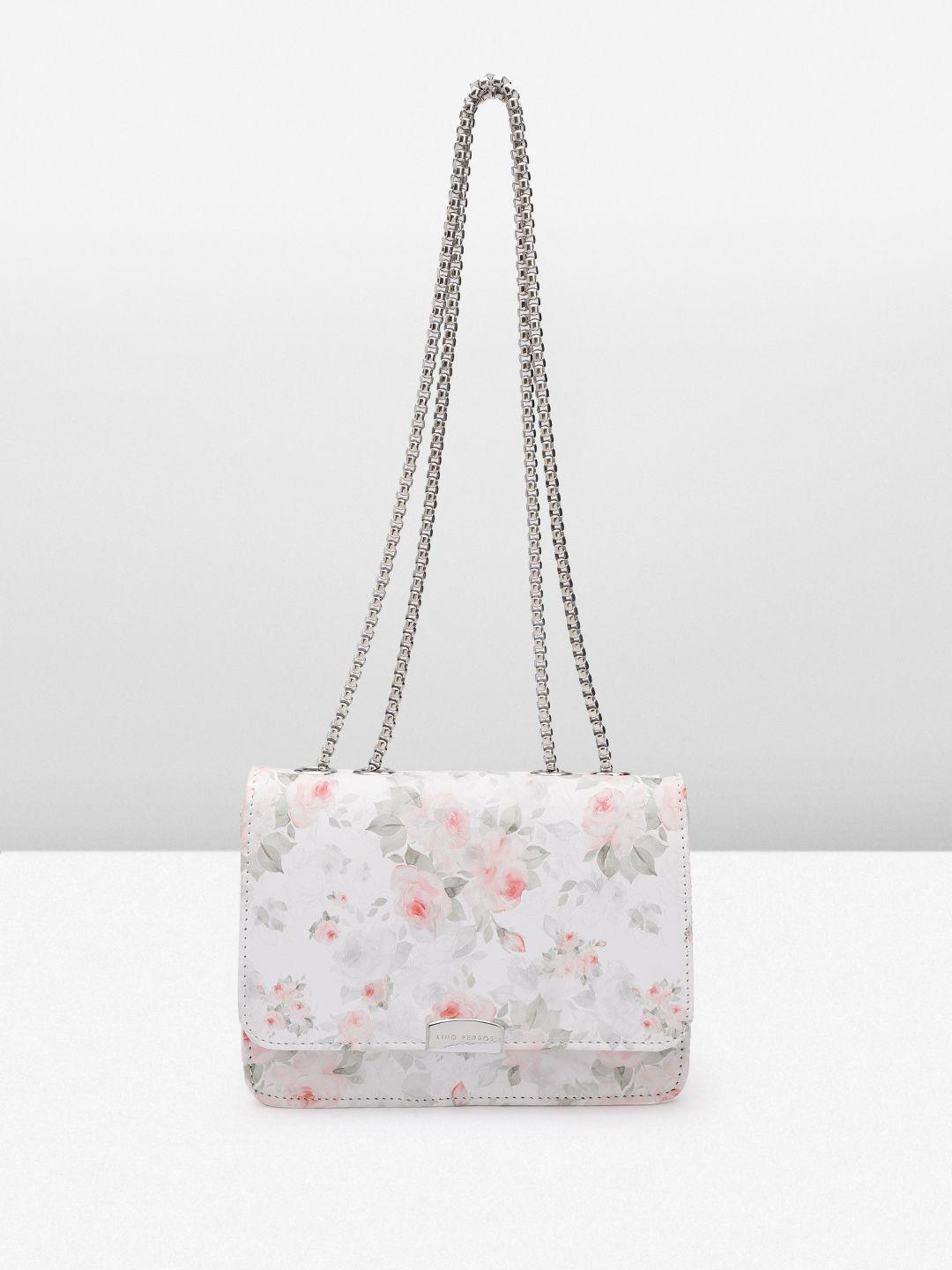 lino perros floral printed structured sling bag