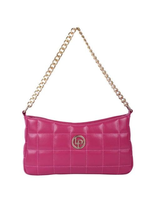 lino perros fuchsia quilted medium shoulder handbag