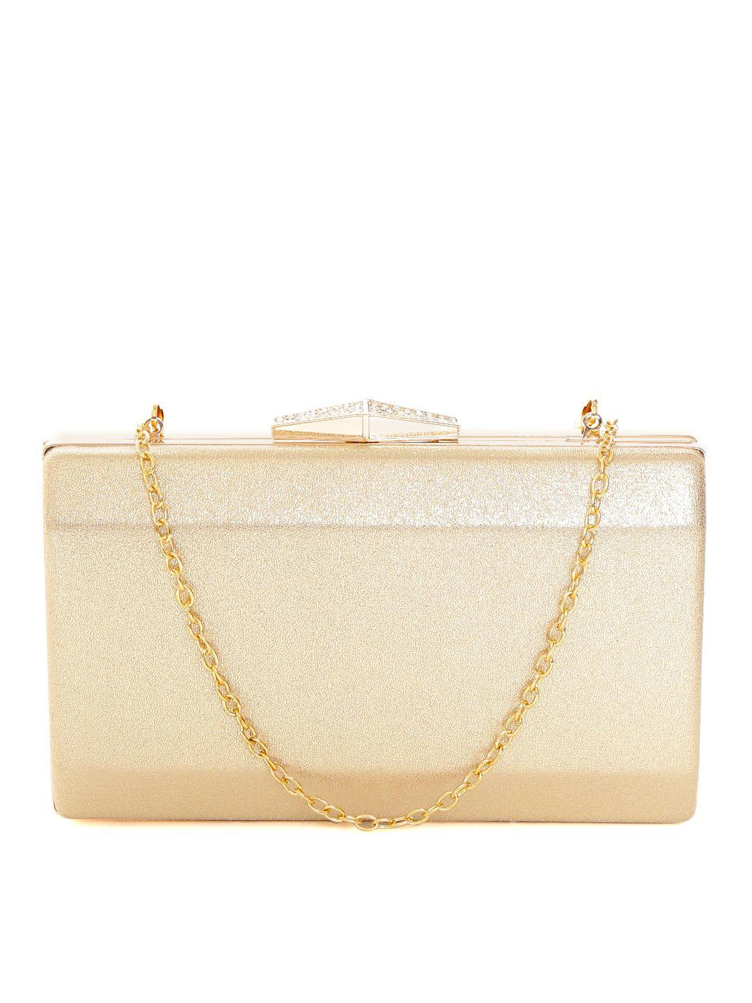 lino perros gold-toned shimmer box clutch with chain strap