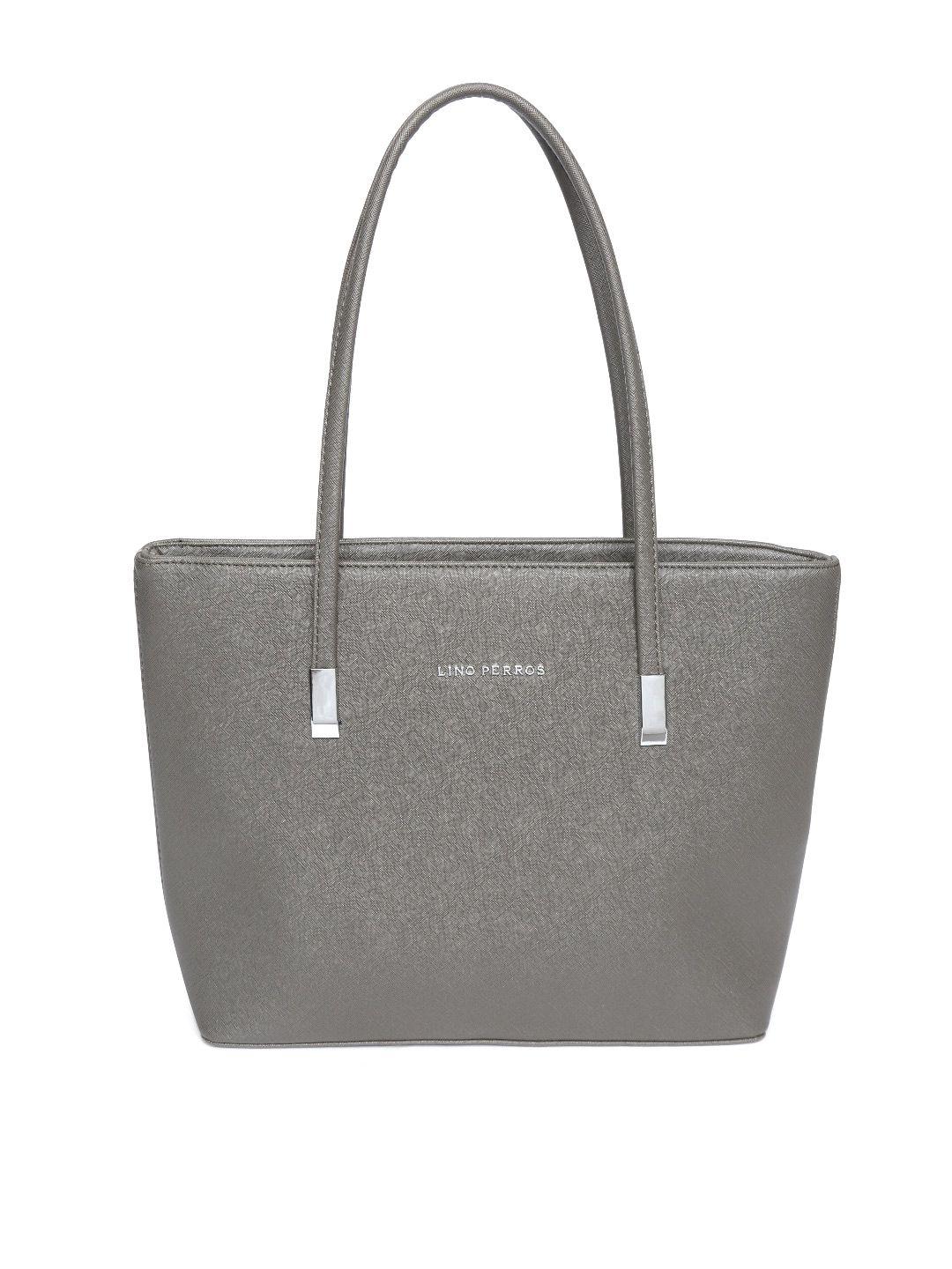 lino perros grey solid shoulder bag