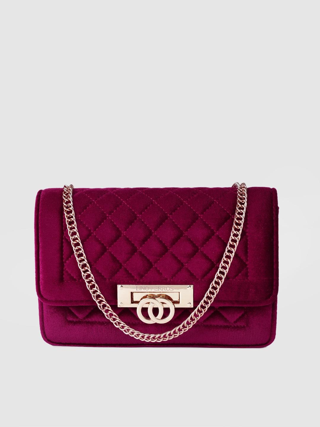lino perros magenta quilted clutch