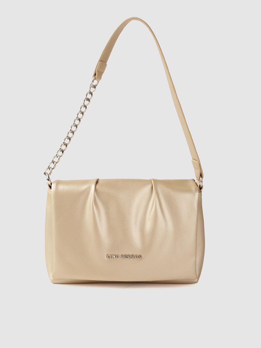 lino perros muted gold-toned solid structured shoulder bag