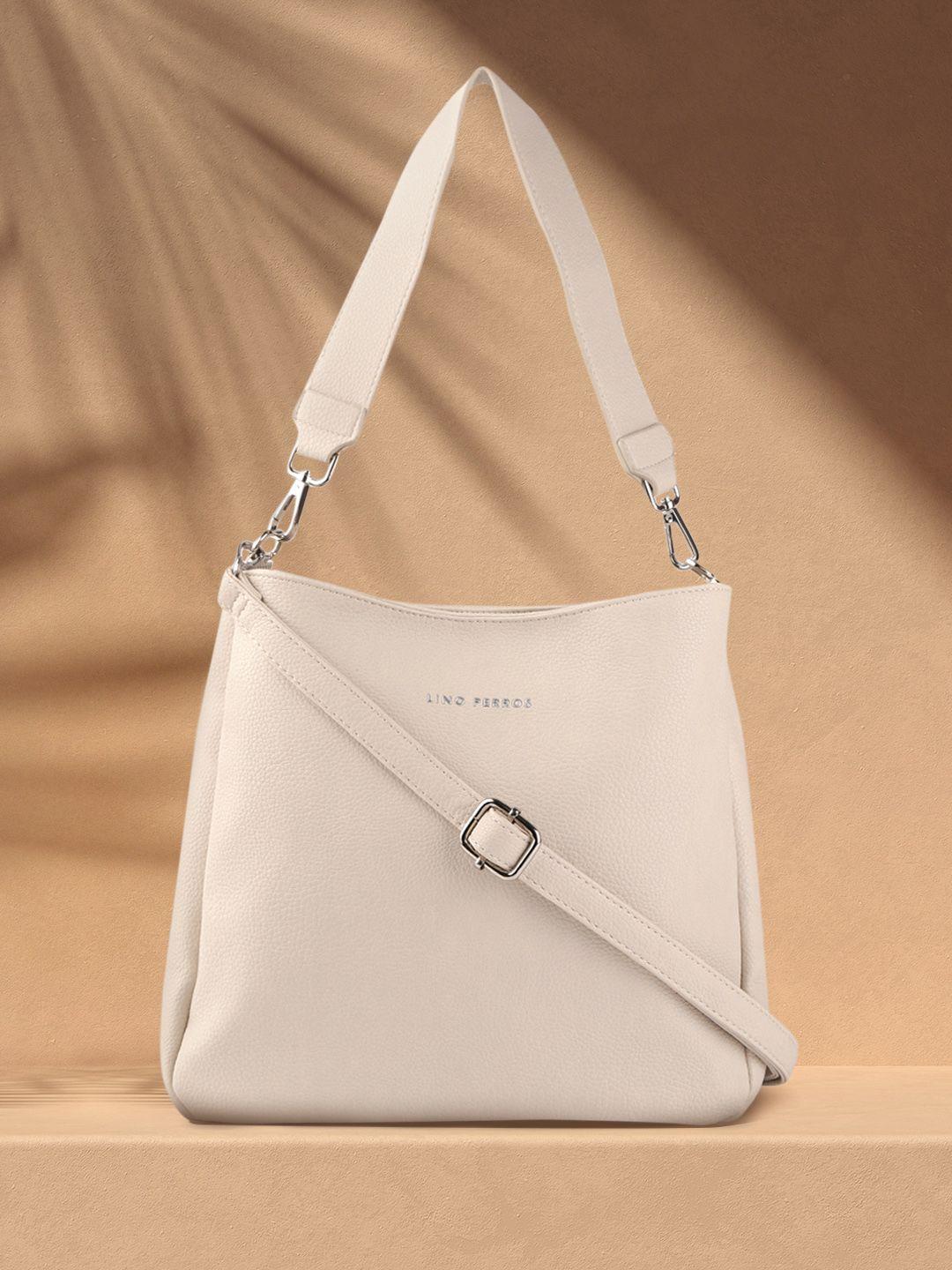 lino perros off-white solid hobo bag