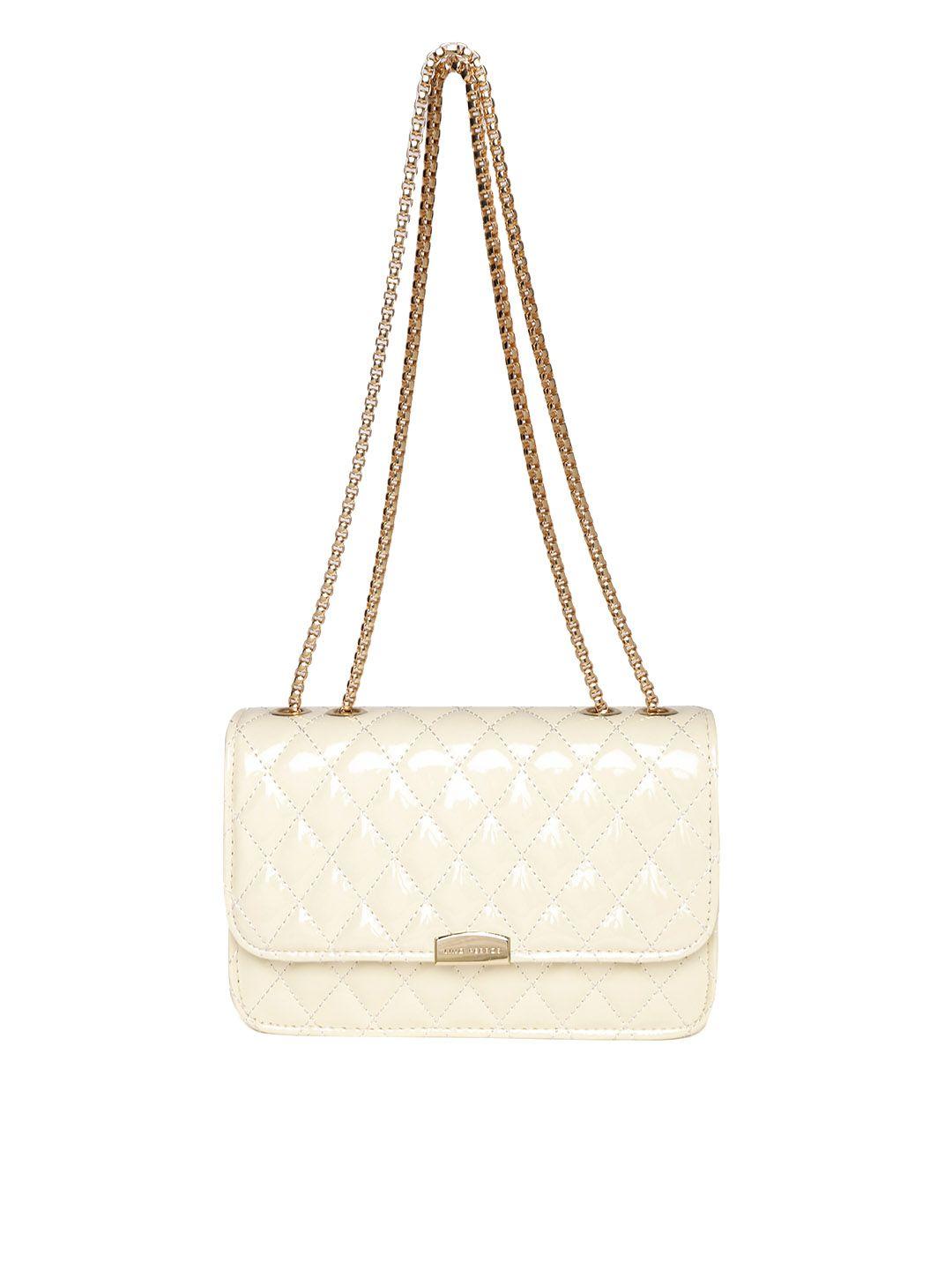 lino perros off-white solid quilted shoulder bag