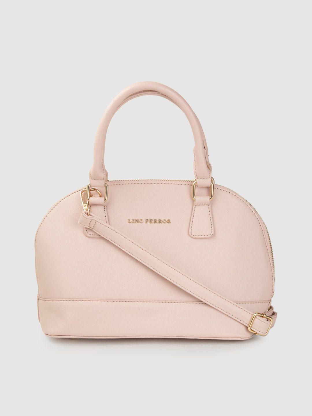 lino perros peach-coloured solid handheld bag