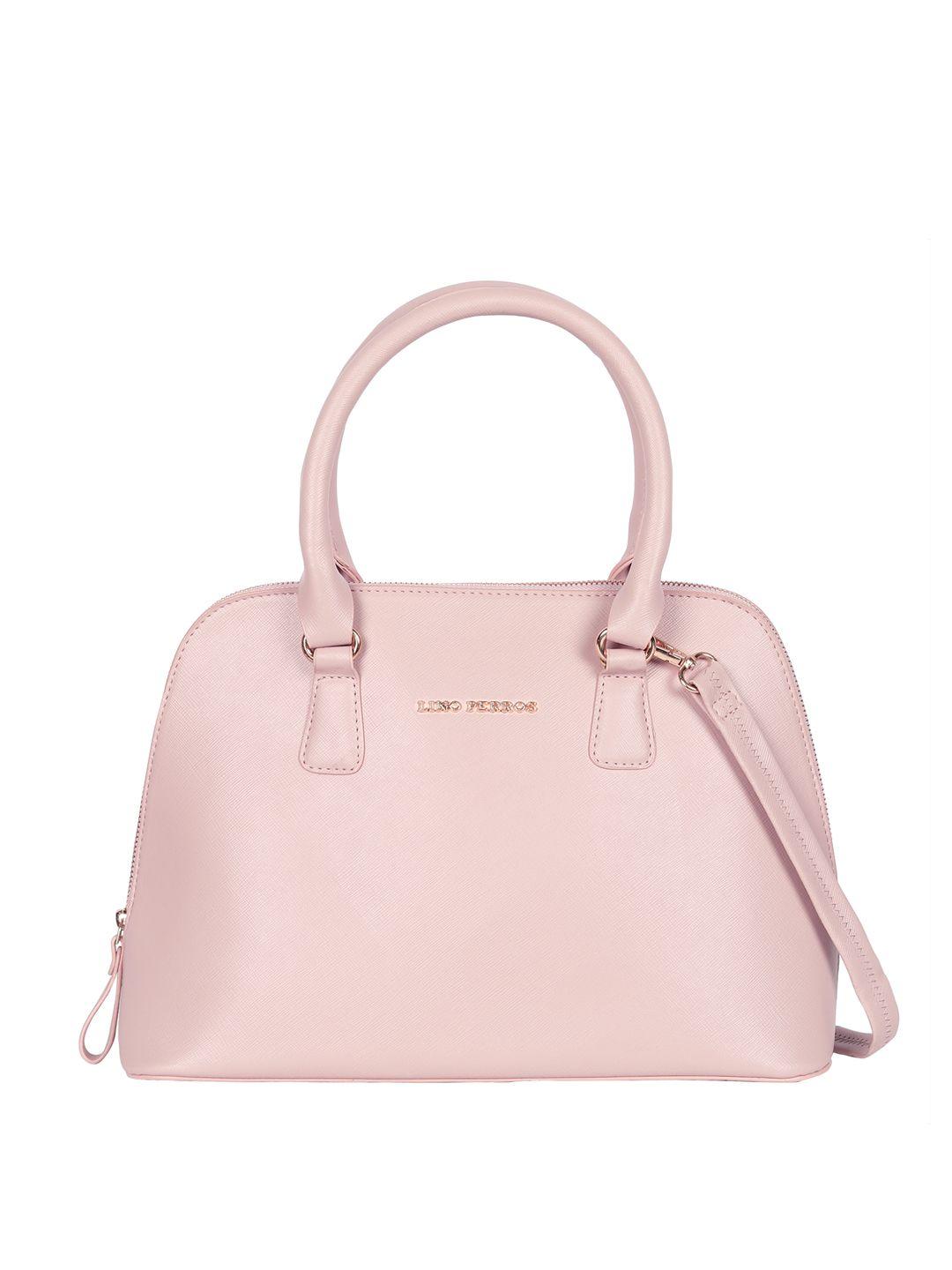 lino perros pink solid handheld bag