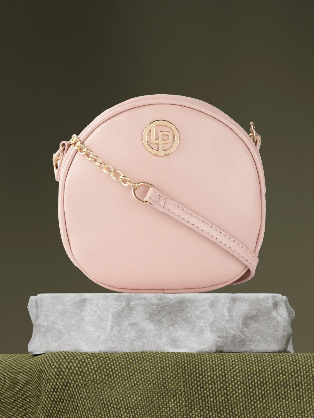 lino perros pink solid sling bag