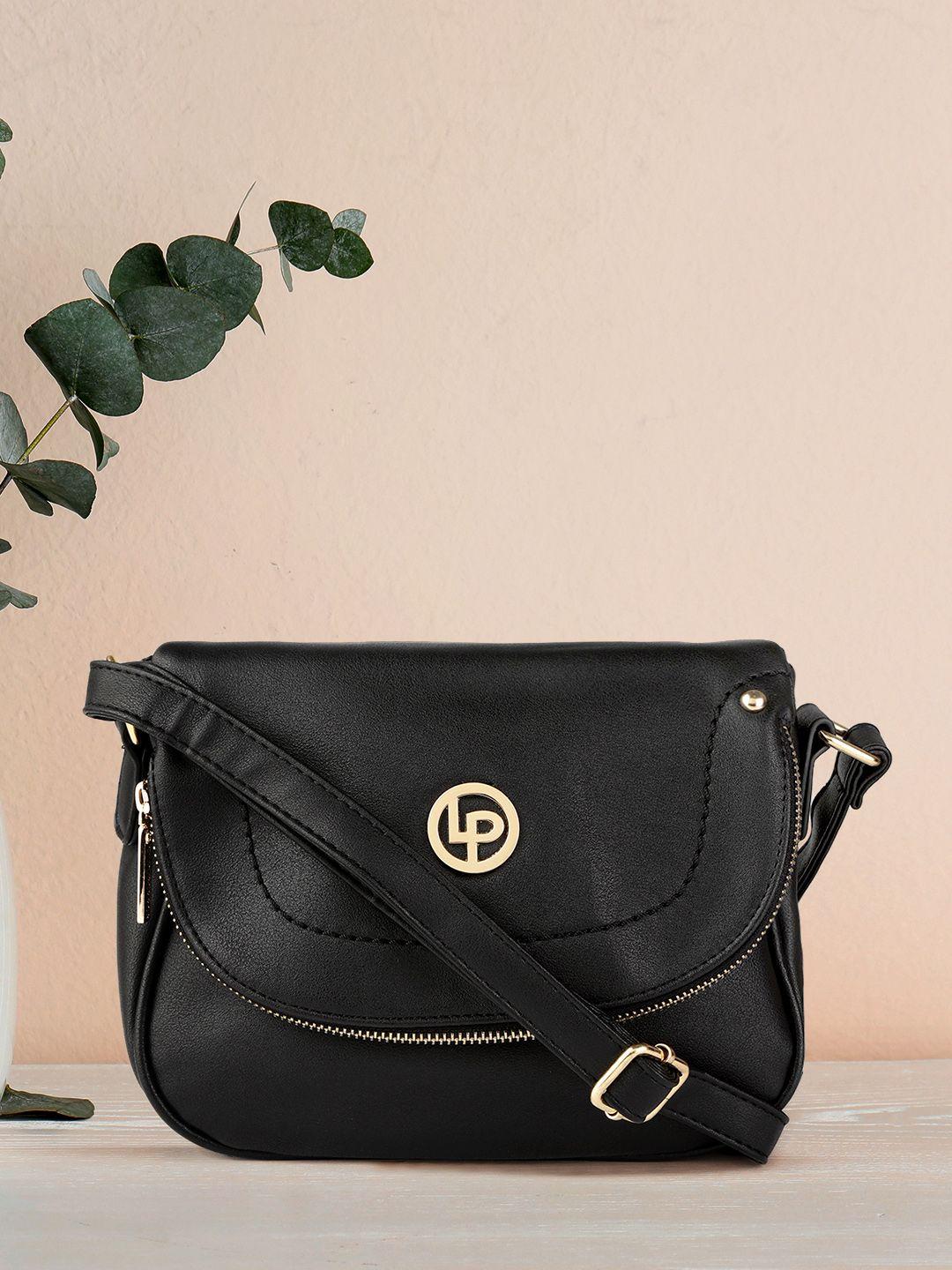 lino perros women black solid sling bag