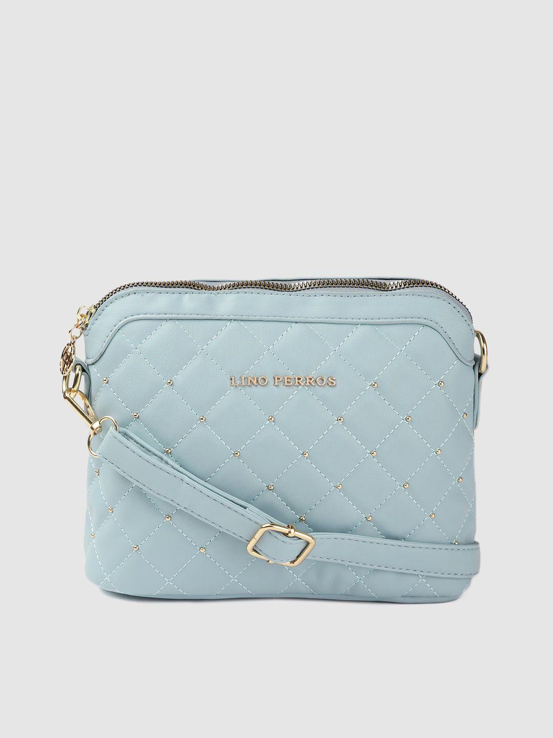 lino perros women blue quilted sling bag