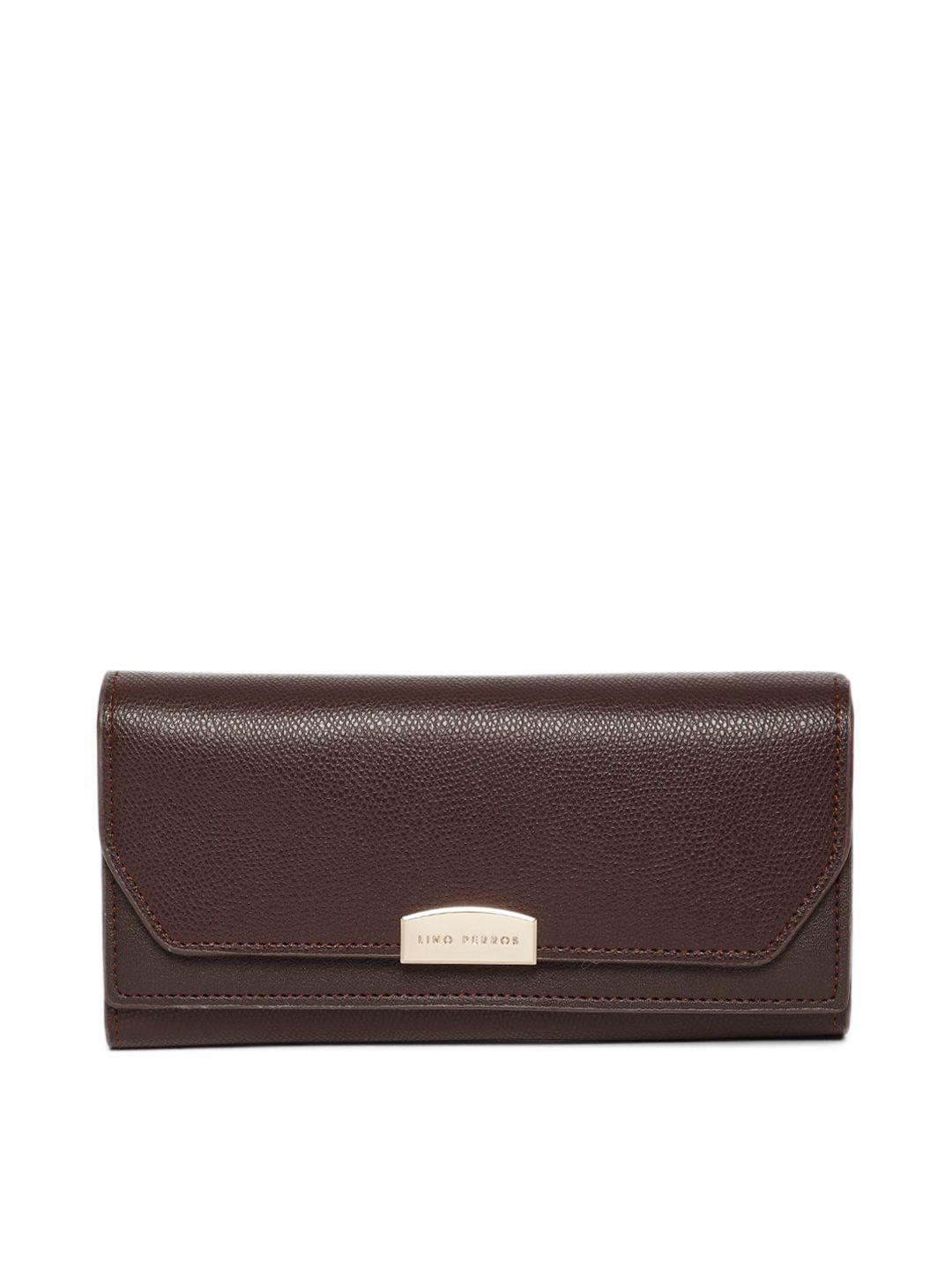 lino perros women brown solid three fold wallet