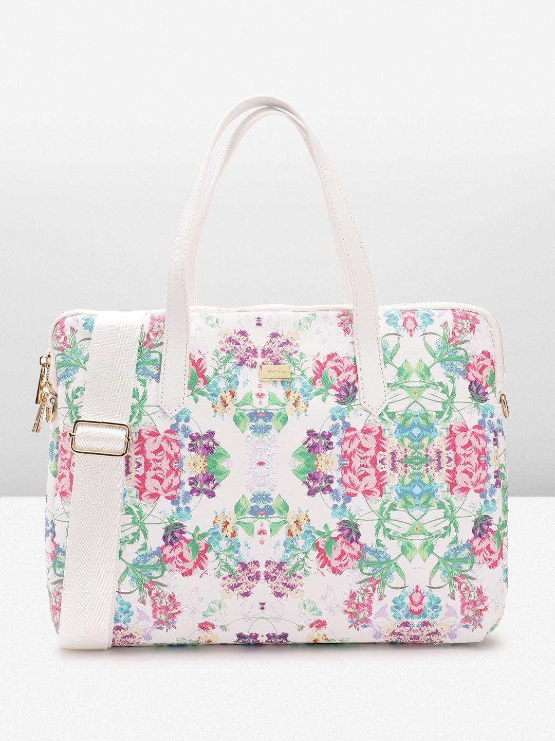 lino perros women floral printed laptop bag- upto 16 inch