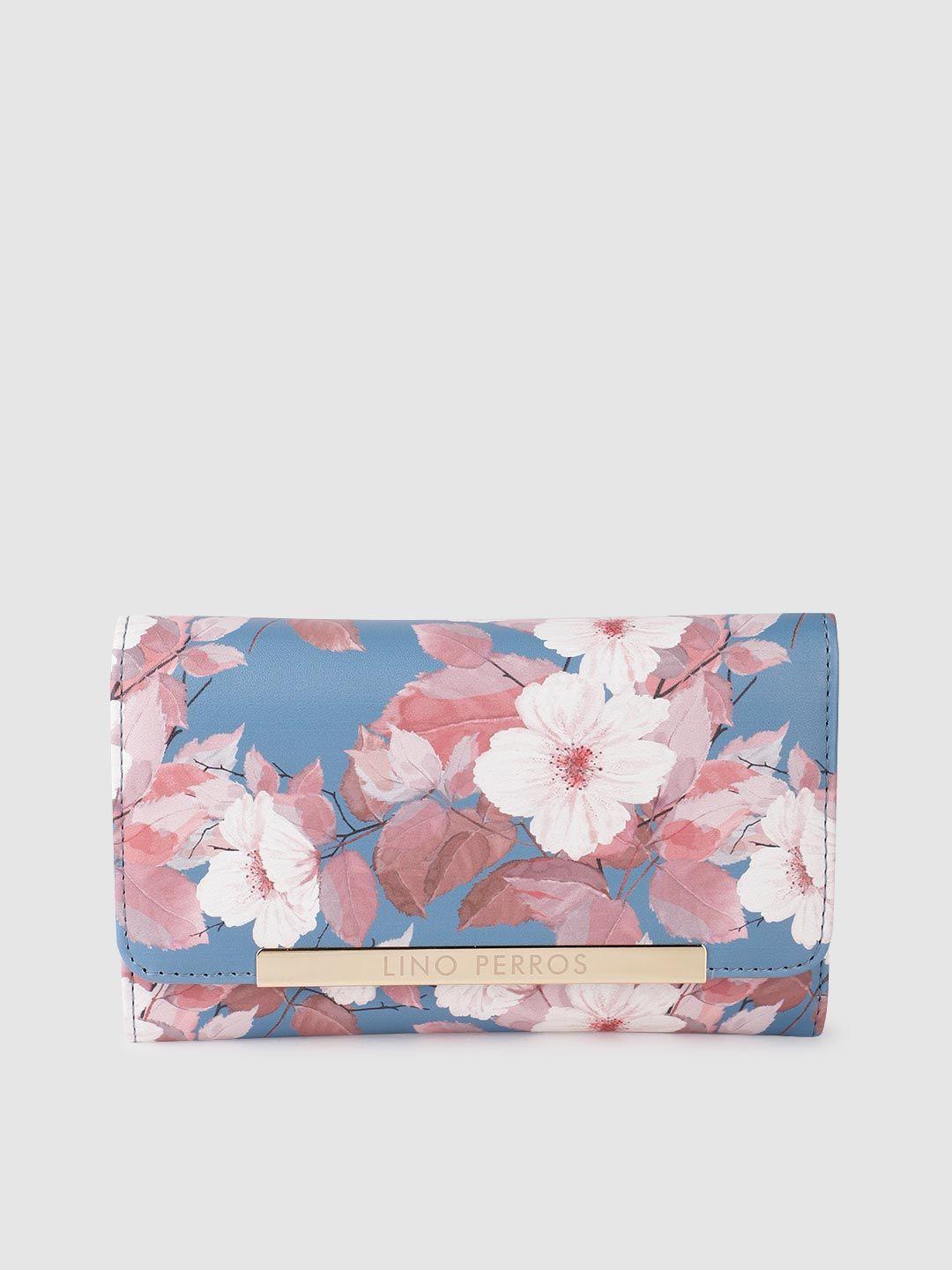 lino perros women floral printed three fold wallet