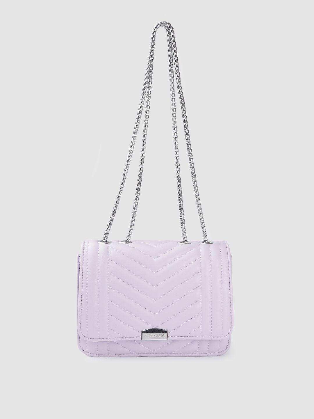 lino perros women lavender quilted structured shoulder bag