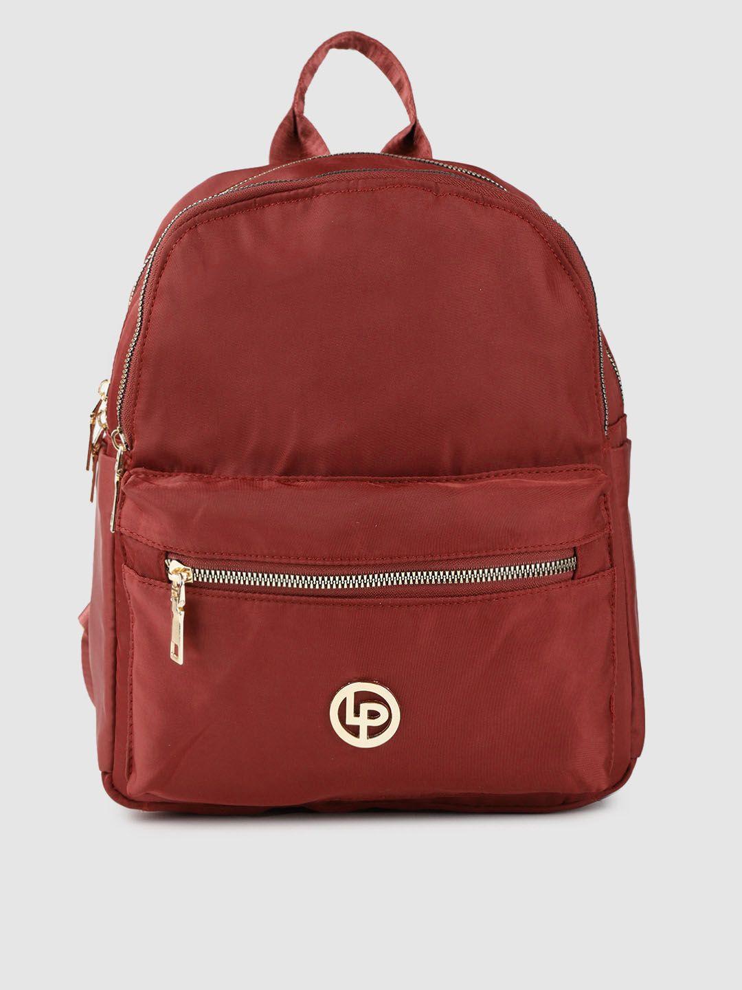 lino perros women maroon solid laptop backpack