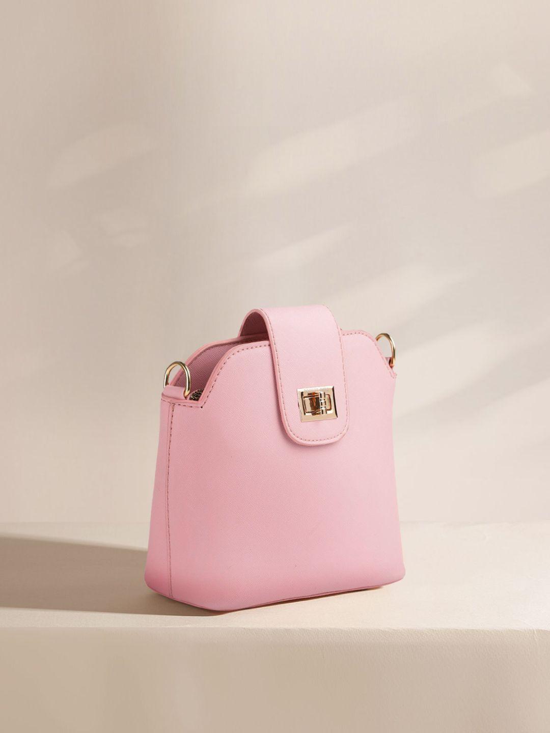 lino perros women pink solid sling bag