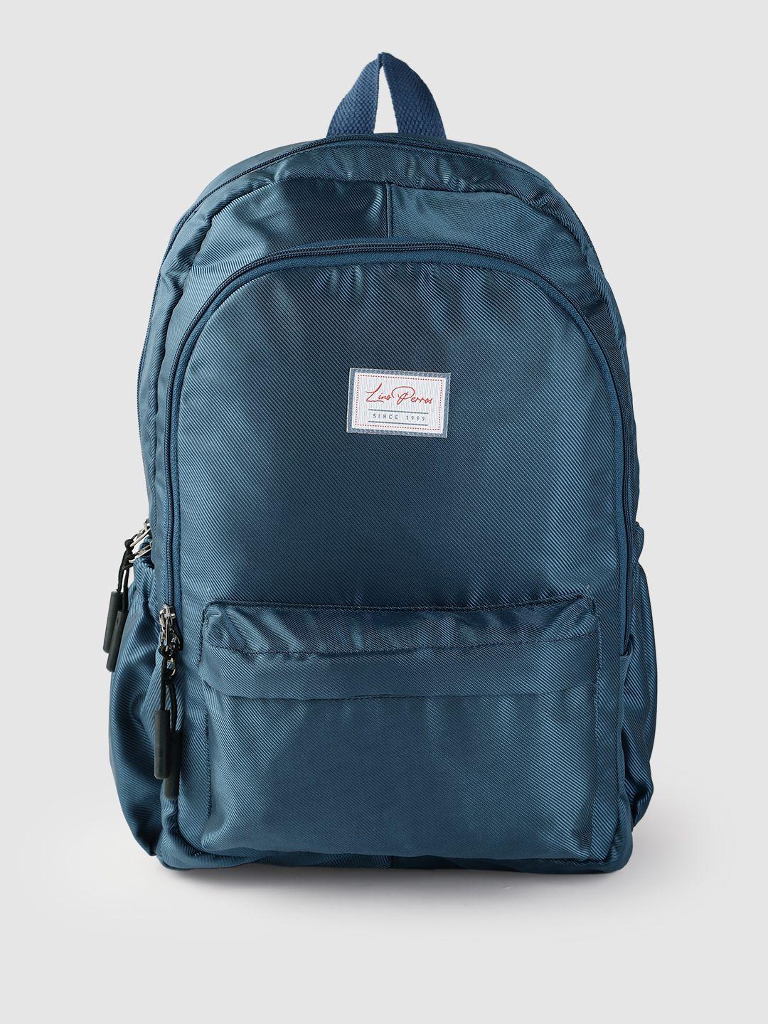 lino perros women teal blue solid backpack- 28 litres