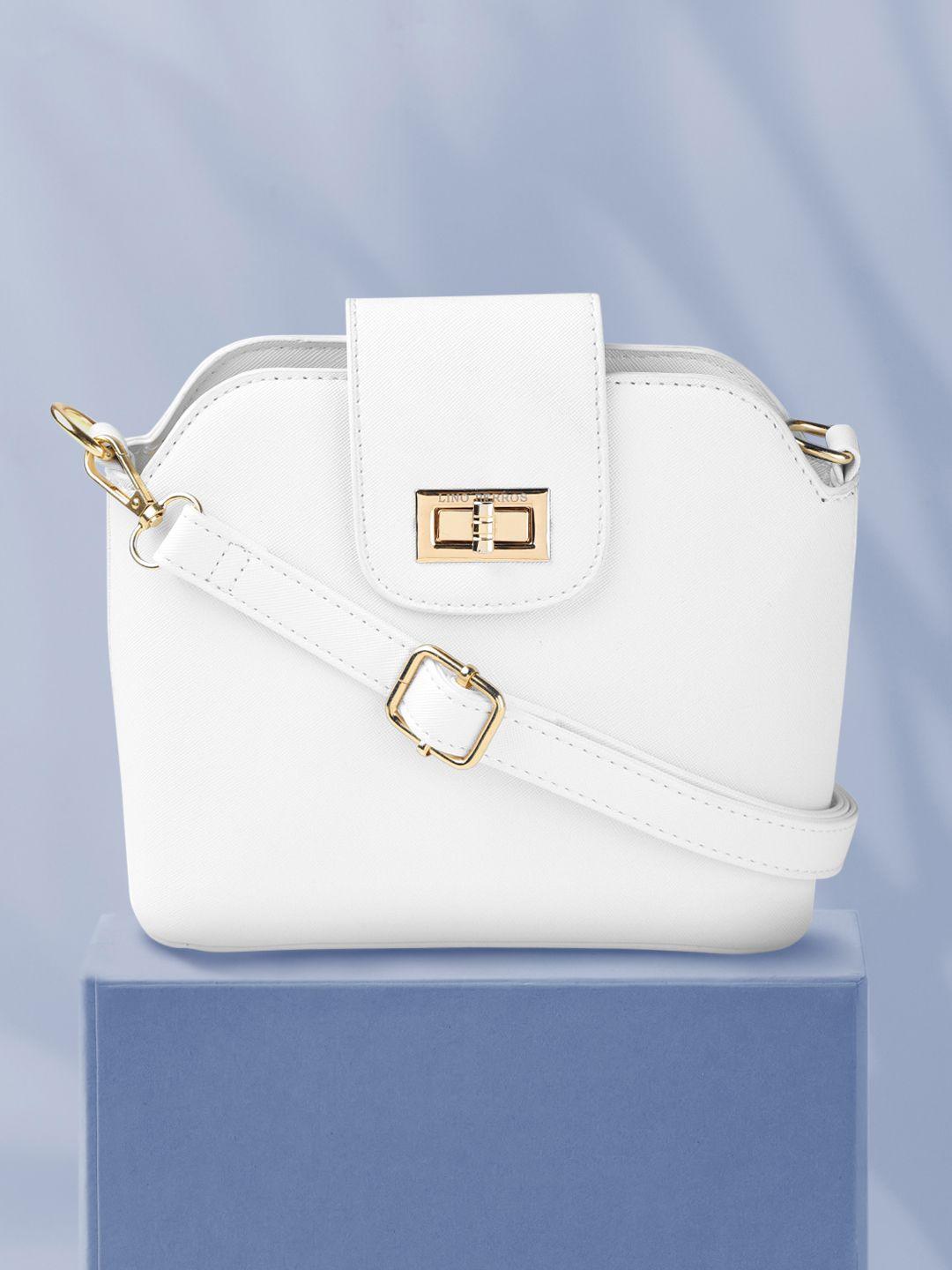 lino perros women white solid sling bag