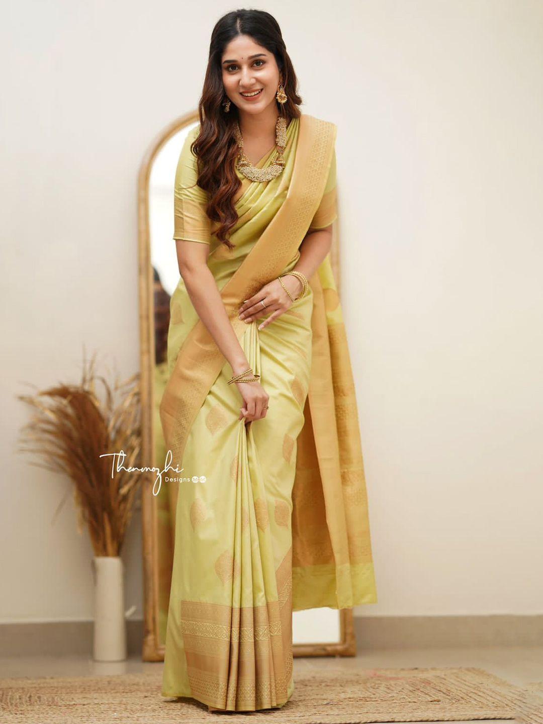 linza ethnic motif woven design silk banarasi saree