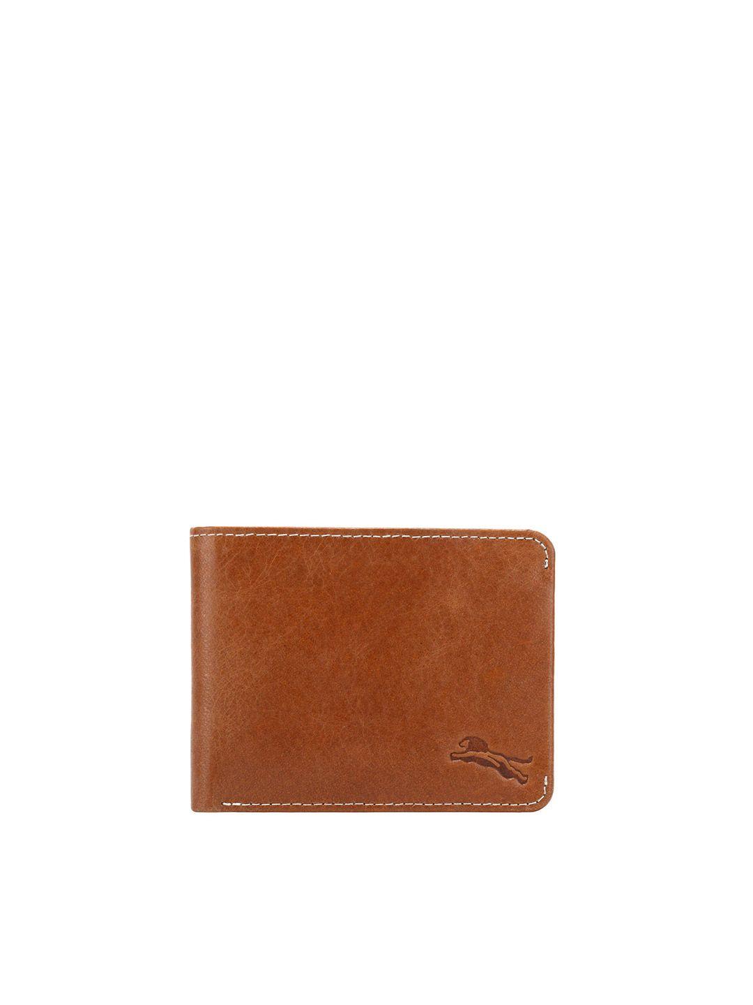 lionzy men brown leather two fold wallet