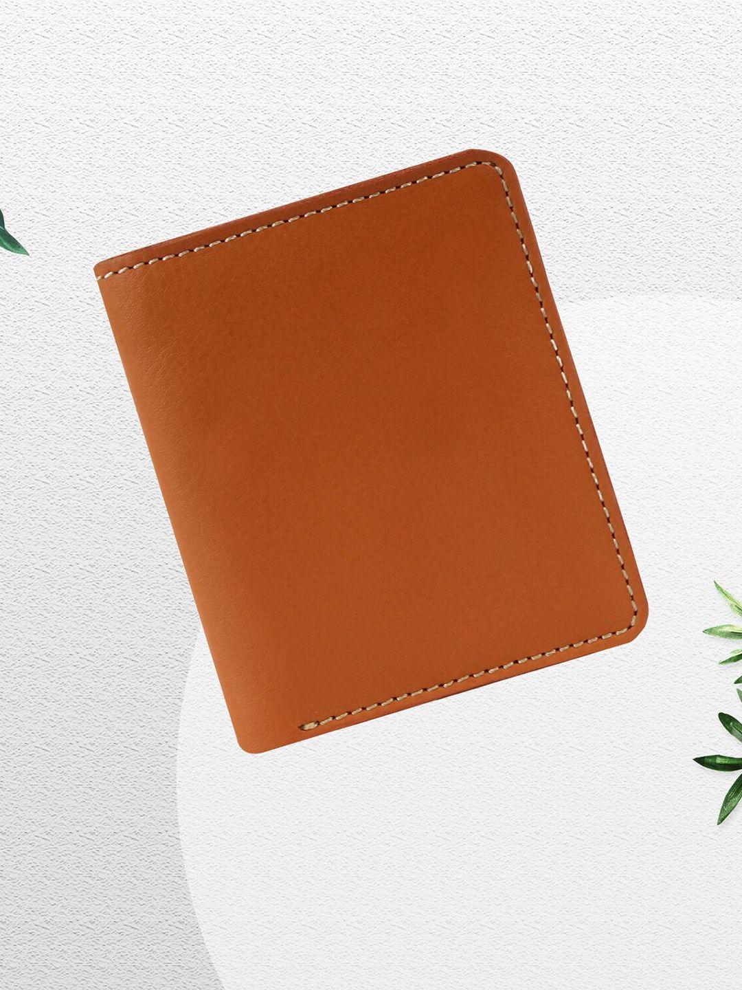 lionzy men tan leather two fold wallet