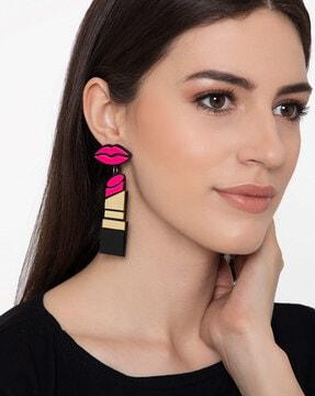 lip stick drop & dangler earrings