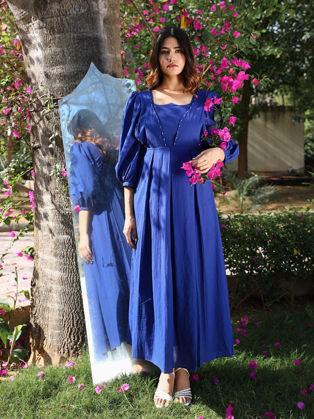 lirose blue fit & flare dress