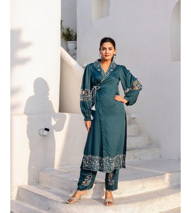 lirose blue tanishka kurta with pant