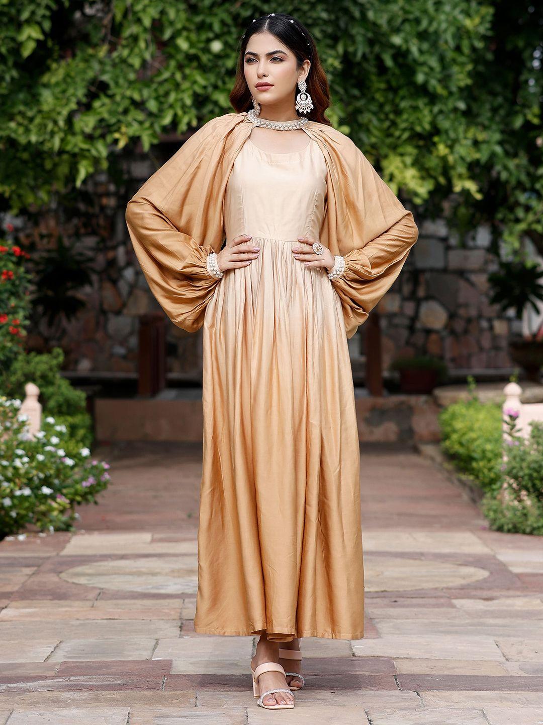 lirose flared sleeve satin maxi dress