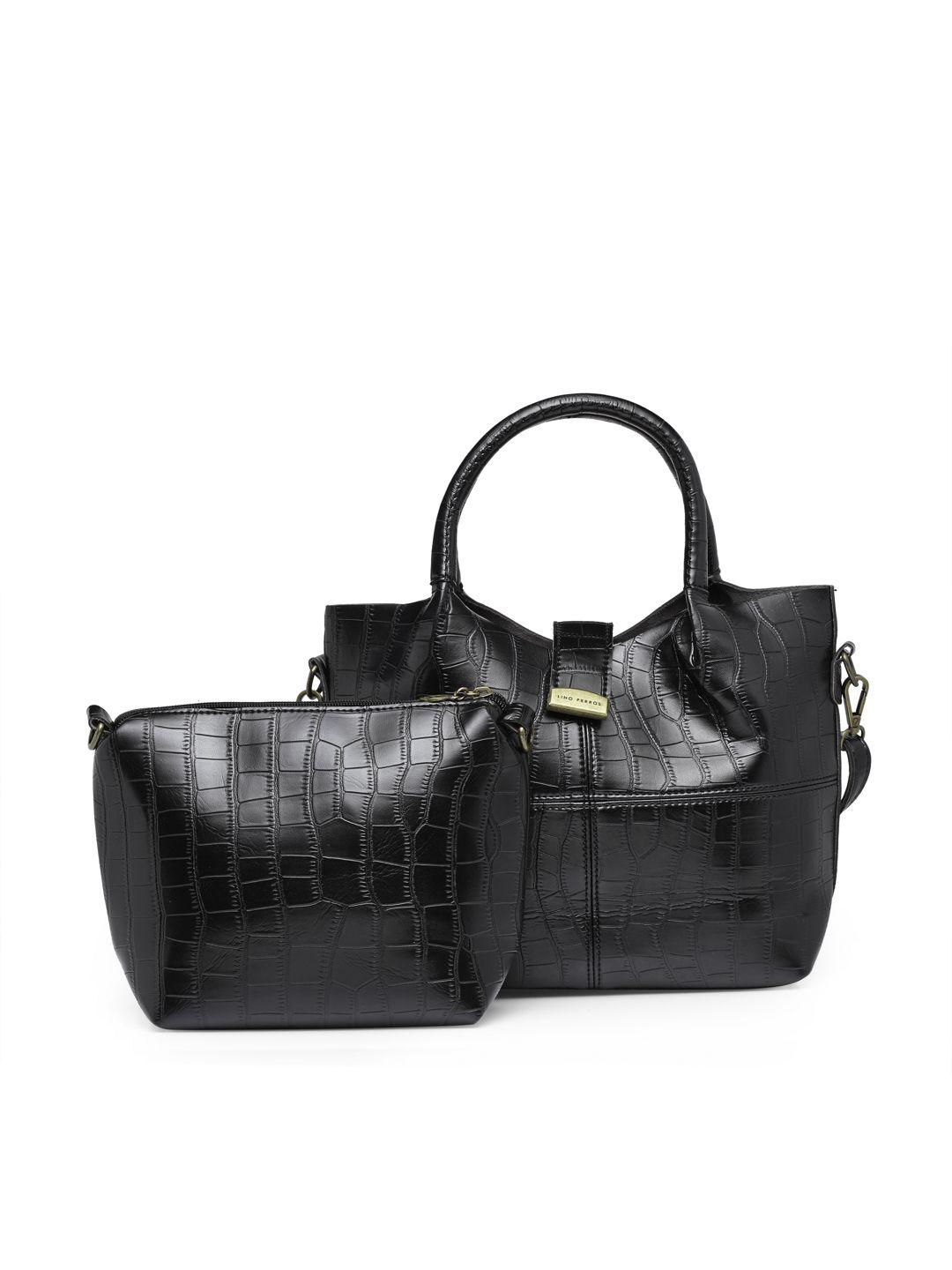 lisa hayden for lino perros black textured handheld bag