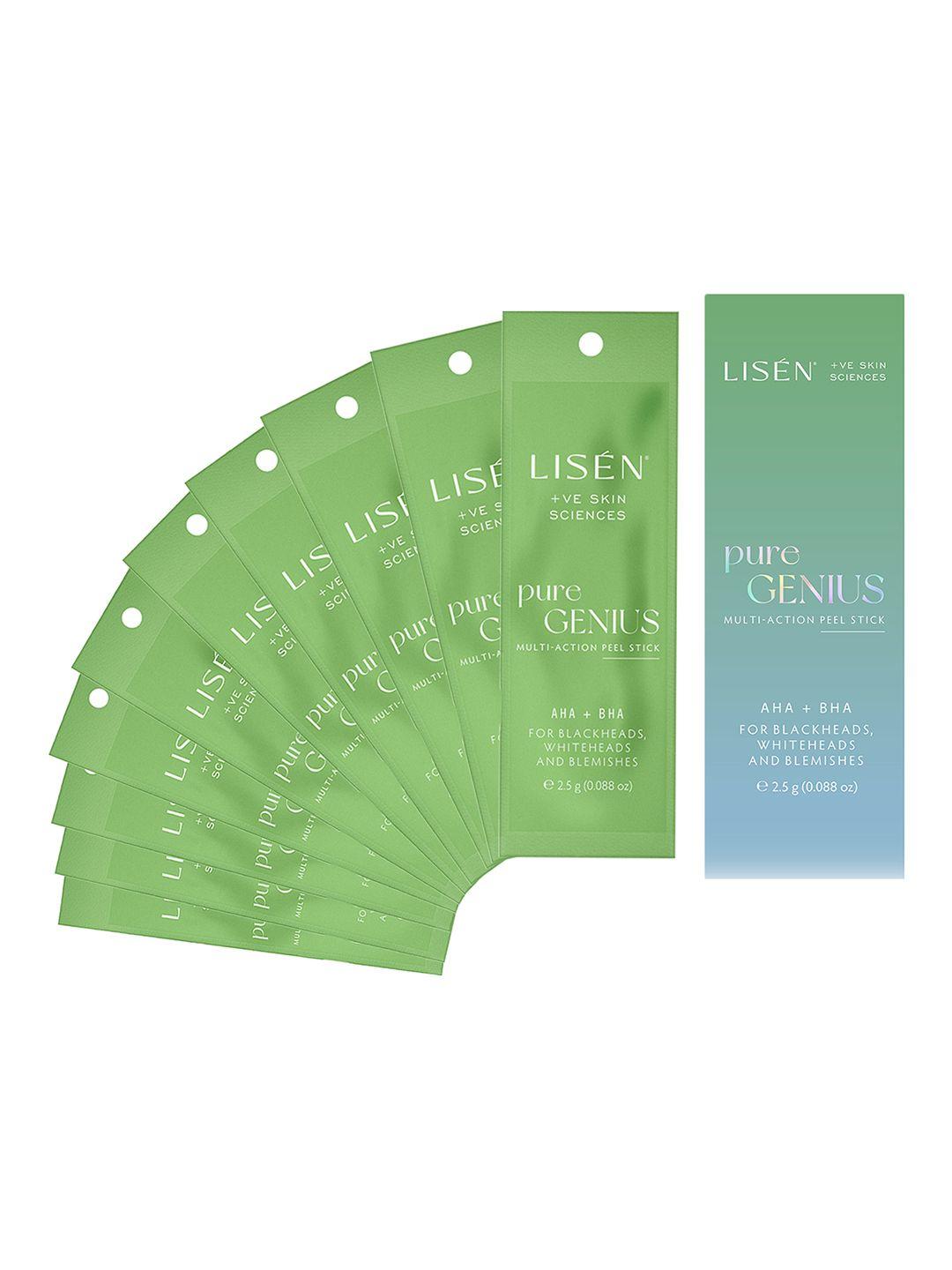 lisen set of 10 pure genius multi-action peeling stick 2.5 g each