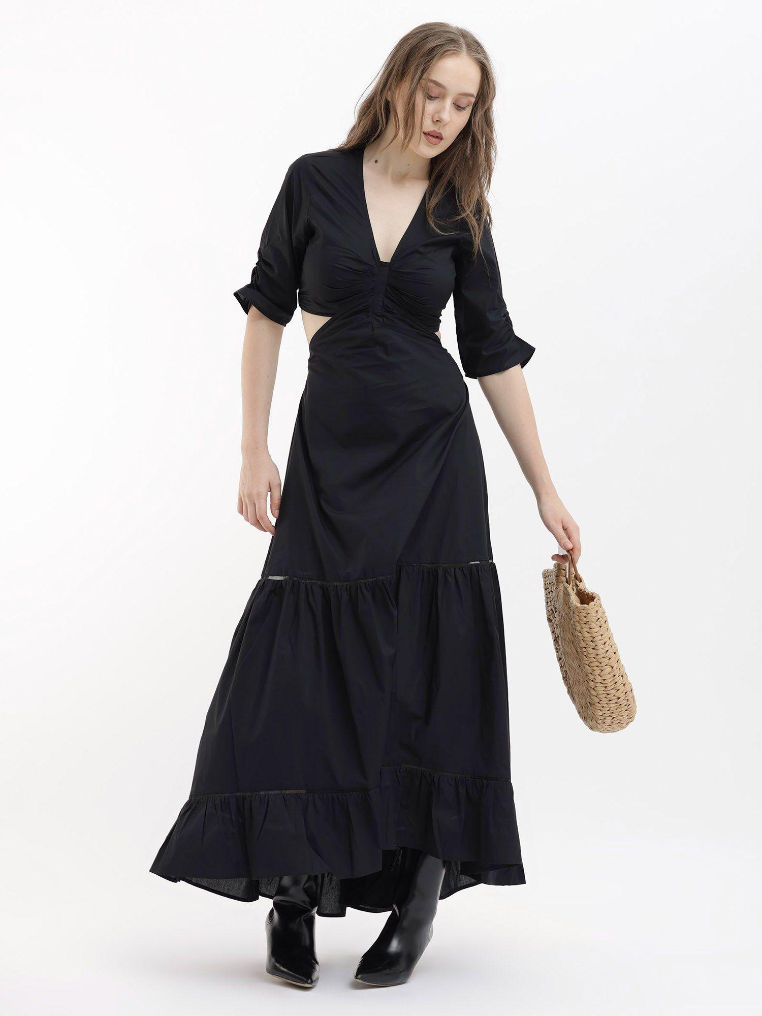 lisman primary black cotton dress