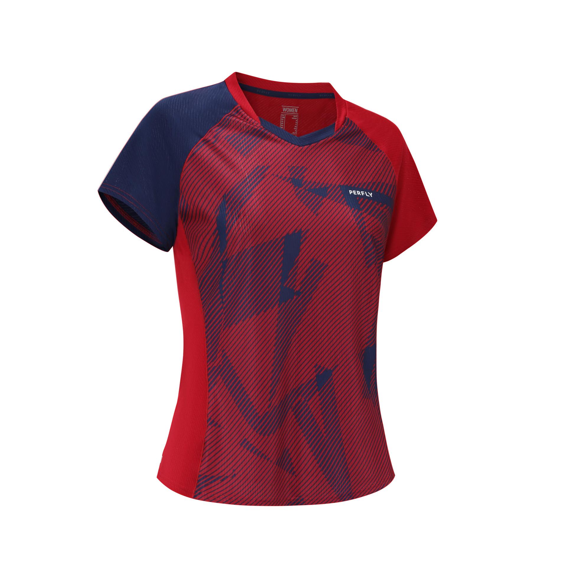 lite badminton t-shirt 560 women burgundy navy