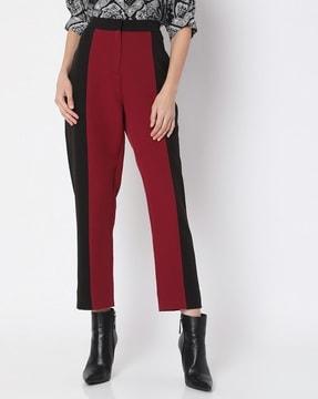 litt colourblock high-rise straight fit pants