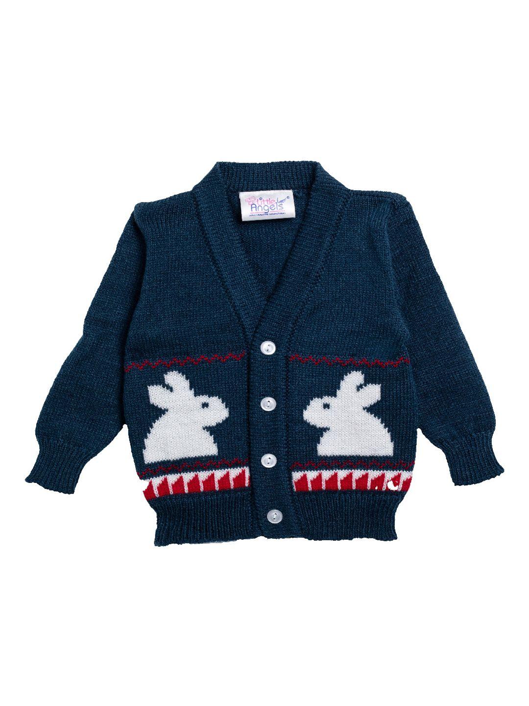 little-angels-kids-navy-blue-&-white-self-design-cardigan-sweater