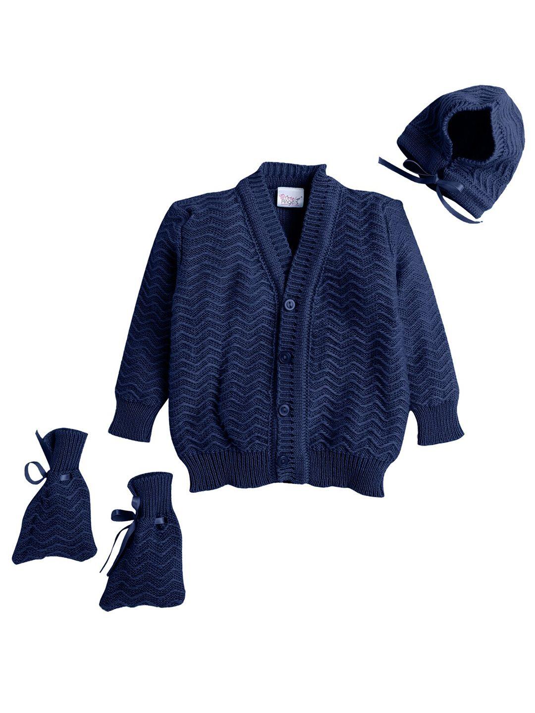 little-angels-kids-navy-blue-acrylic-ribbed-cardigan-set-with-cap-and-socks