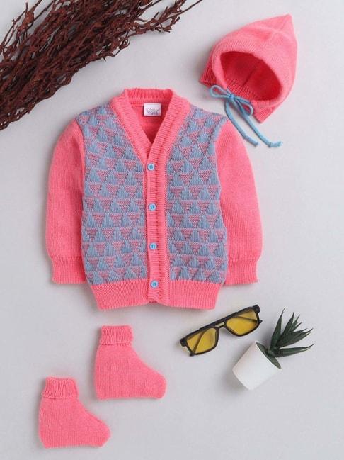 little-angels-kids-neon-pink-&-blue-textured-pattern-full-sleeves-sweater-set