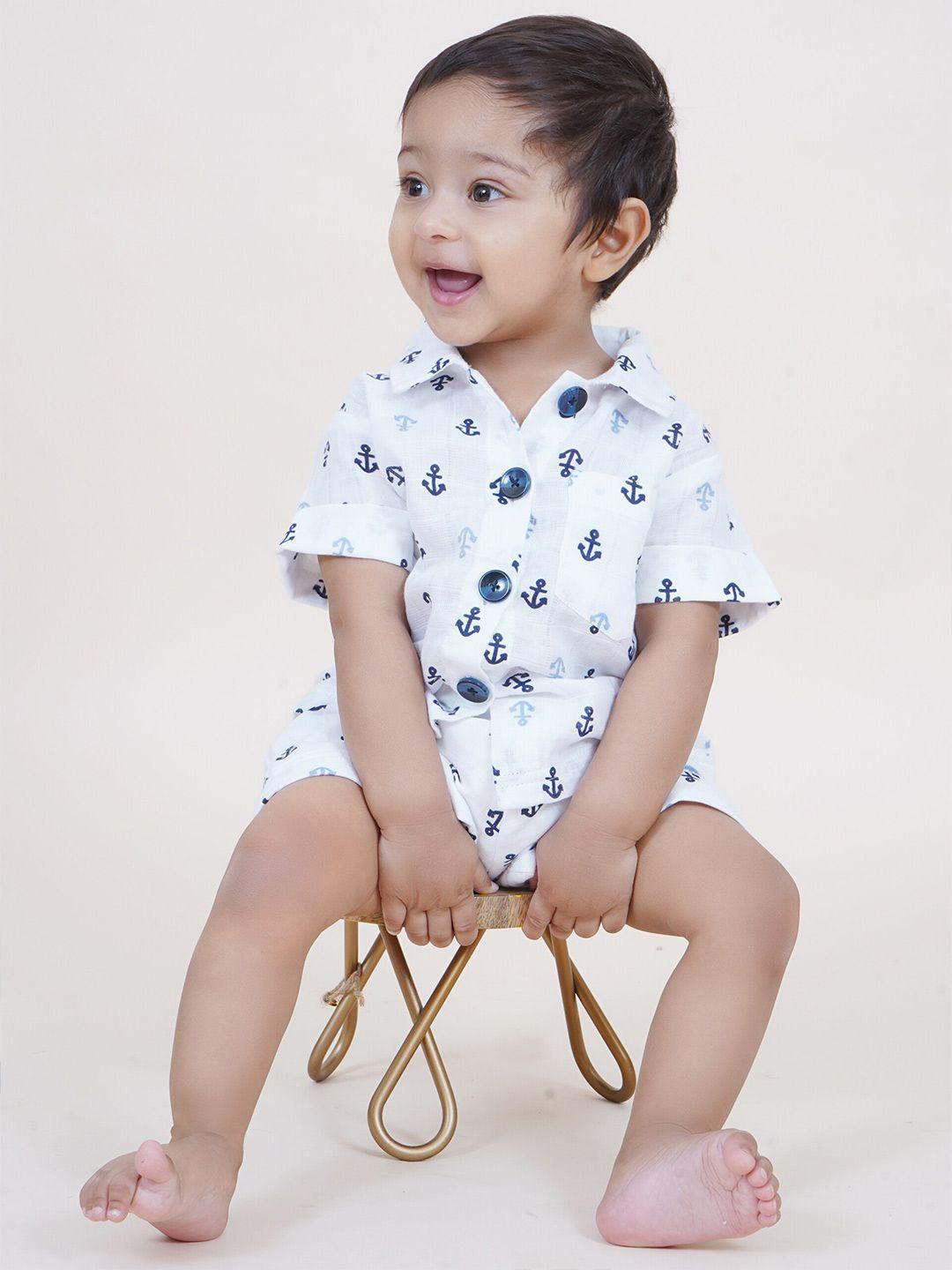 little carrot boys printed pure cotton shirt with shorts