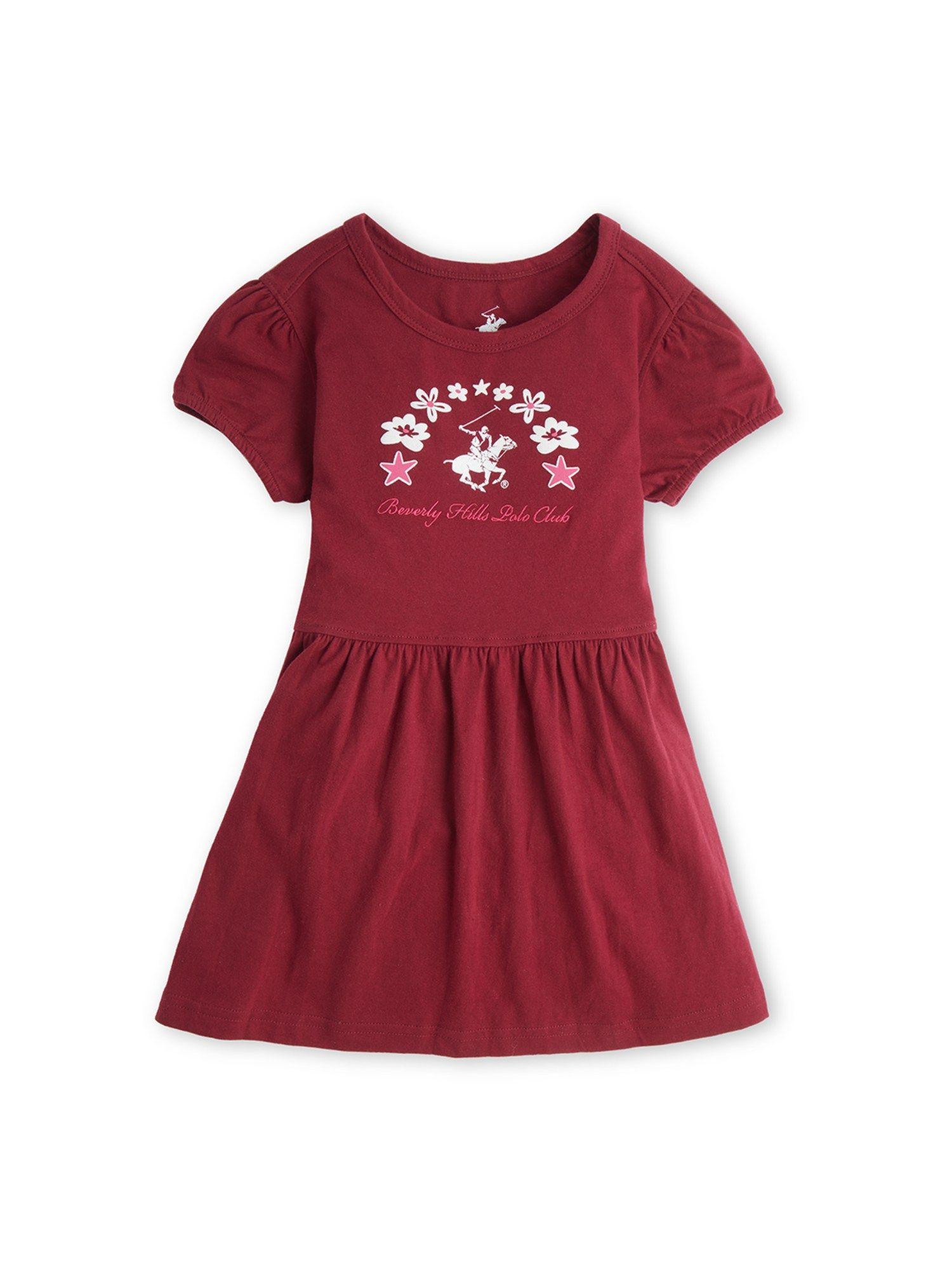 little lady t-shirt shirt dress-maroon