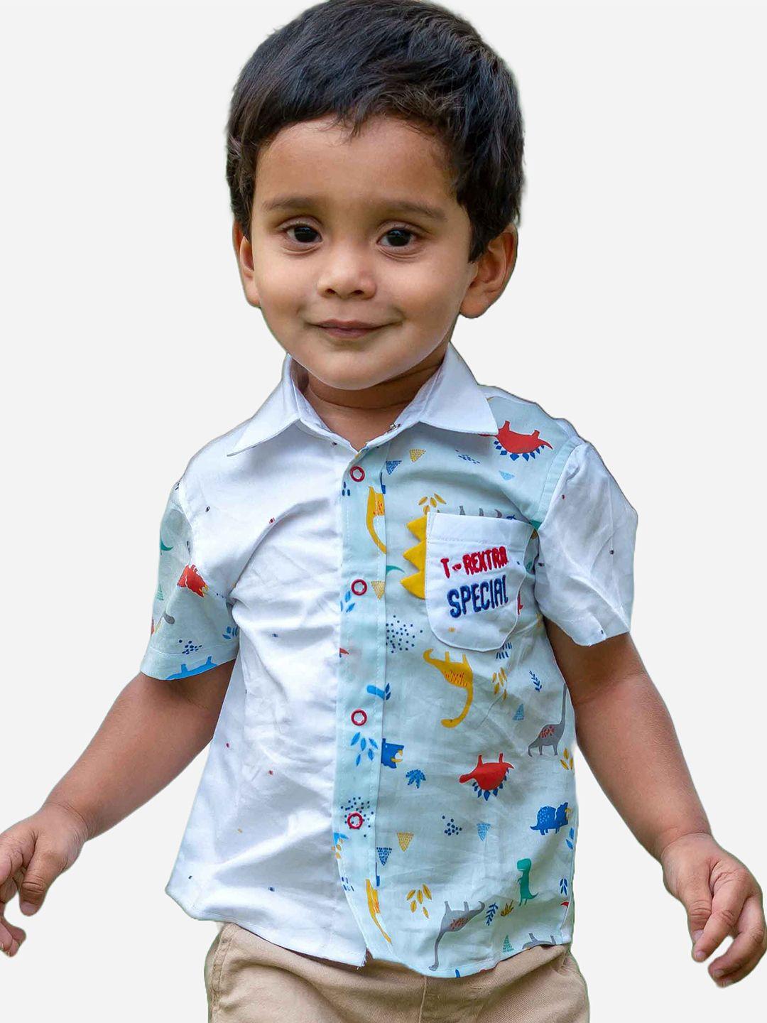 little llama boys comfort conversational opaque printed embroidered casual shirt