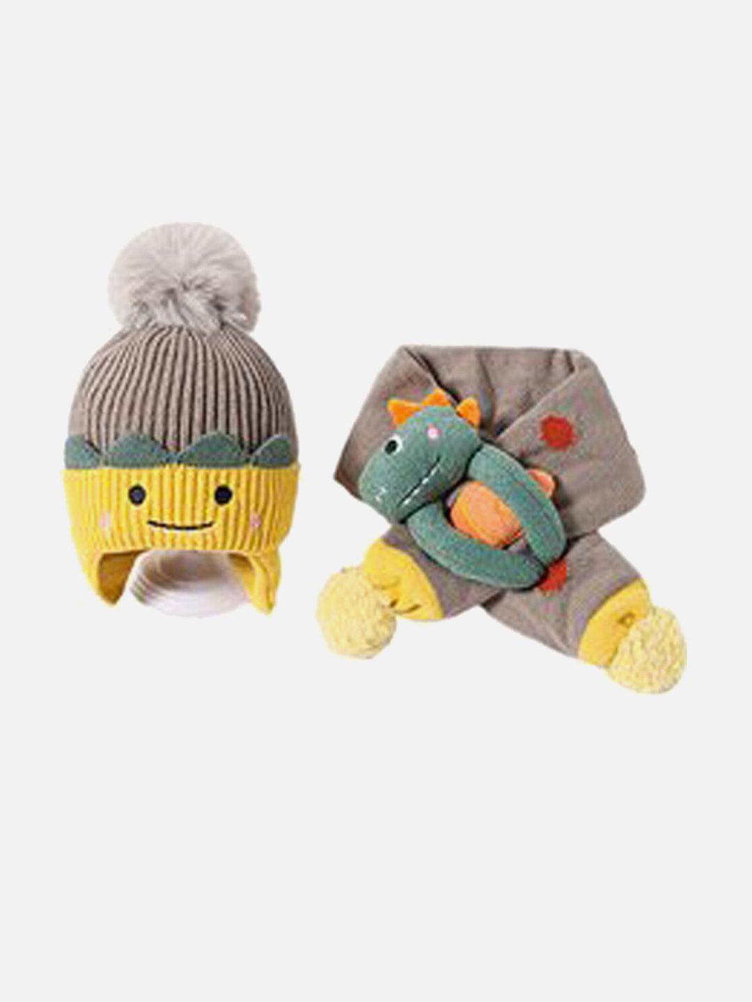 little surprise box llp kids knitted winter patterned wool mufflers with cap