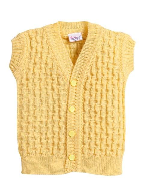 little angels kids yellow textured pattern sweater