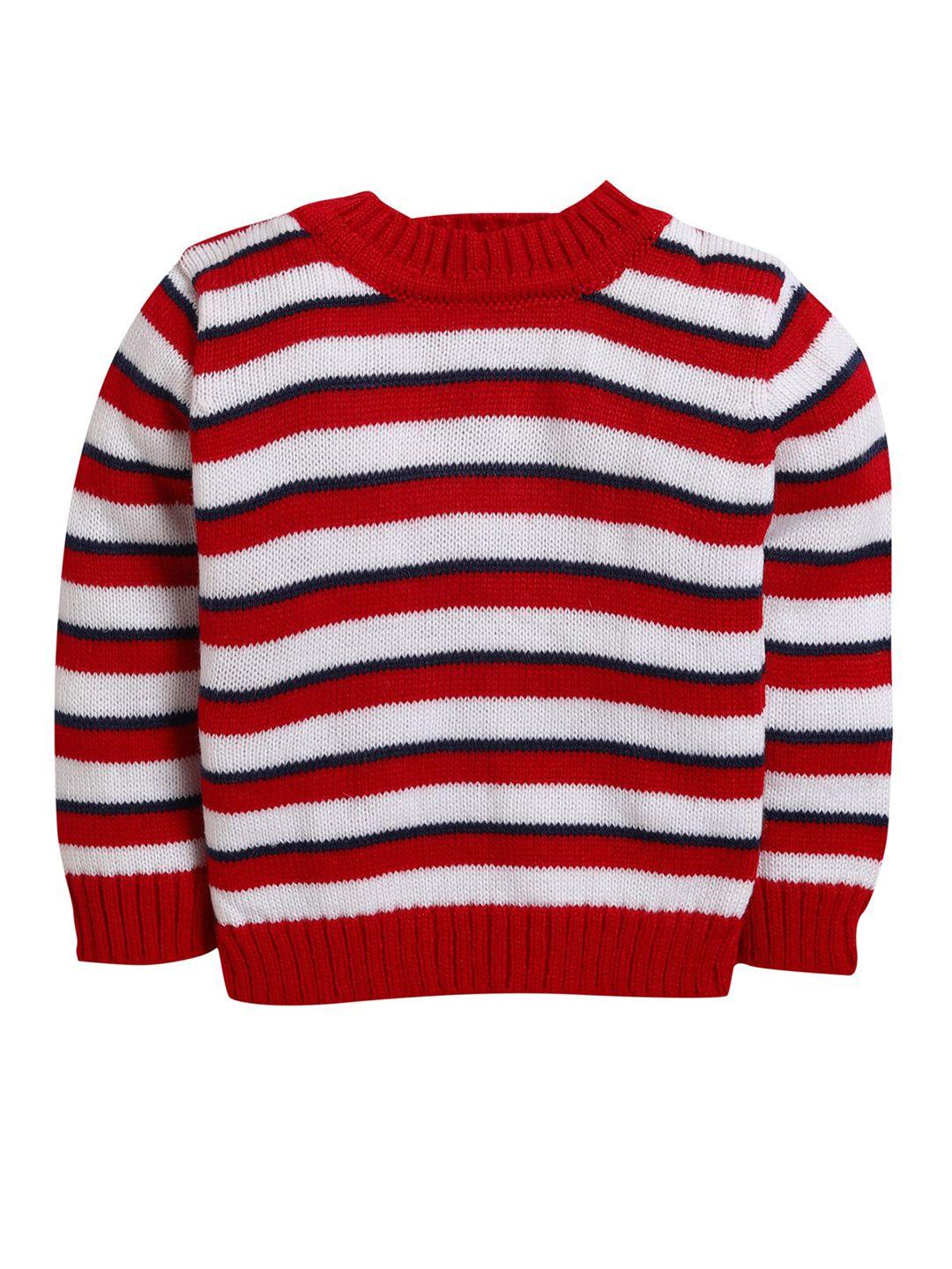 little angels unisex kids red & white striped pullover