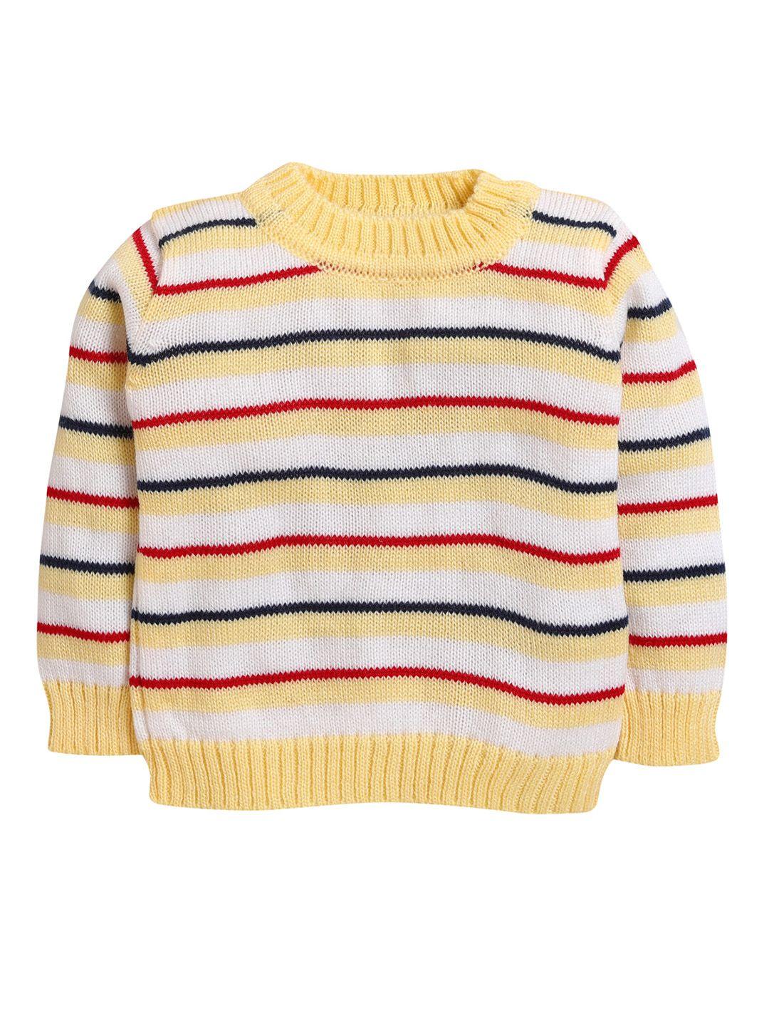 little angels unisex kids yellow striped pullover sweater