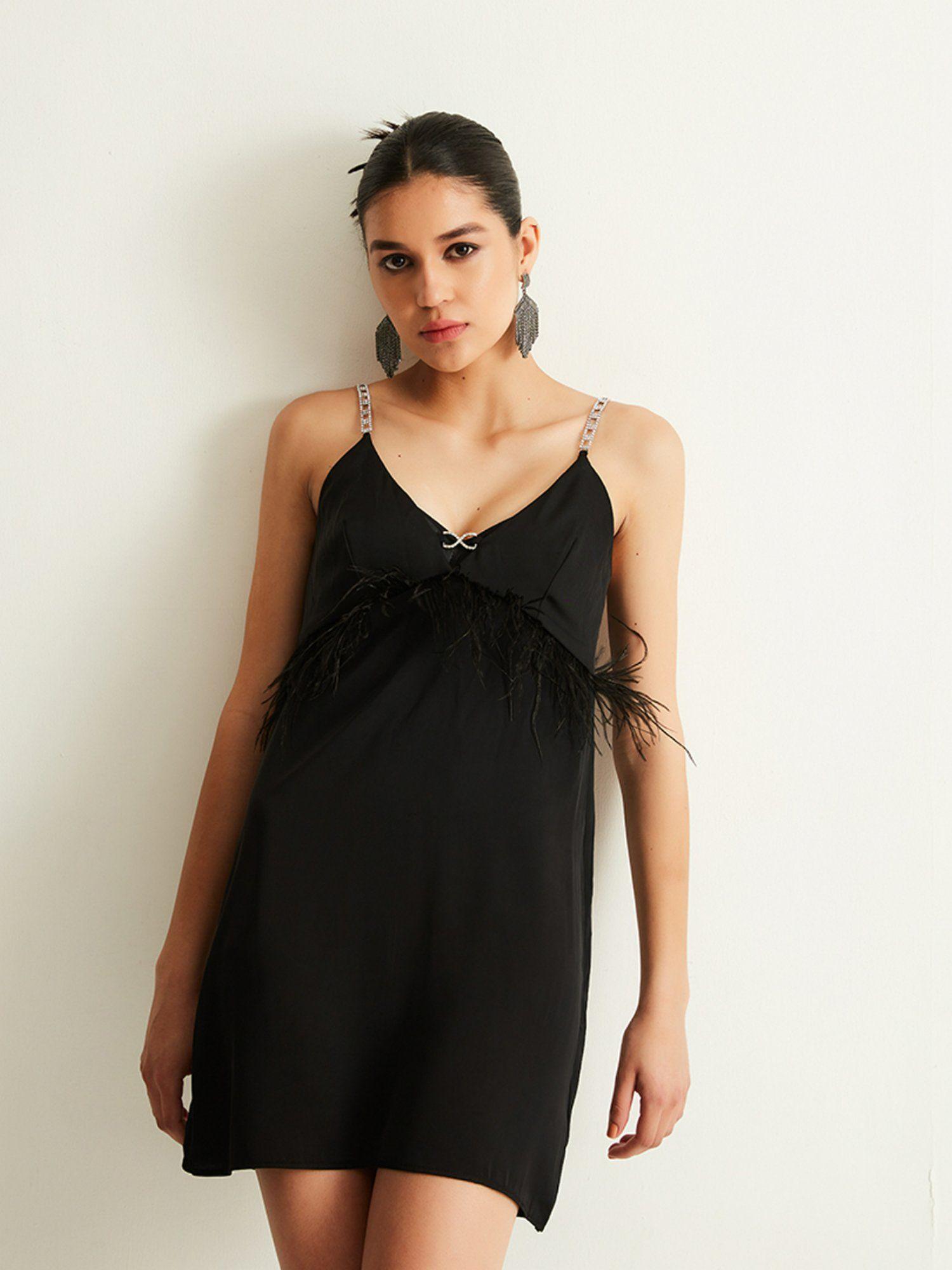 little black fringe dress